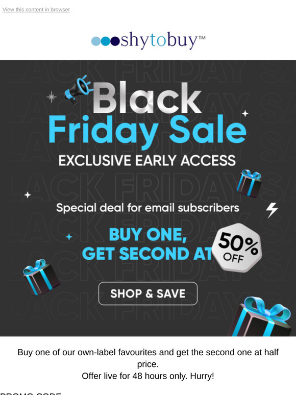 Exclusive Early Access to BF Discounts for 48 Hrs!