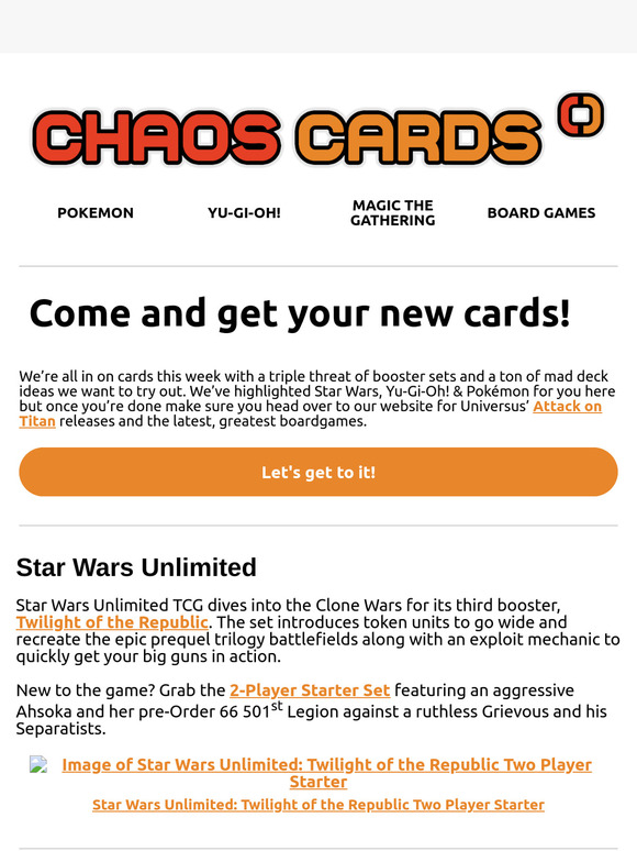Come and get your new cards!