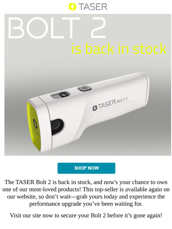 The TASER Bolt 2 is Back on Stock