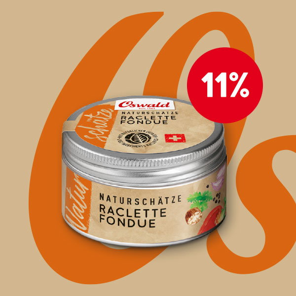 Kleinste Dose Raclette/Fondue-Würzmischung Naturschätze, Gewürze, Oswald