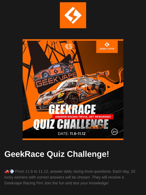 GeekRace Quiz Challenge! 🔥