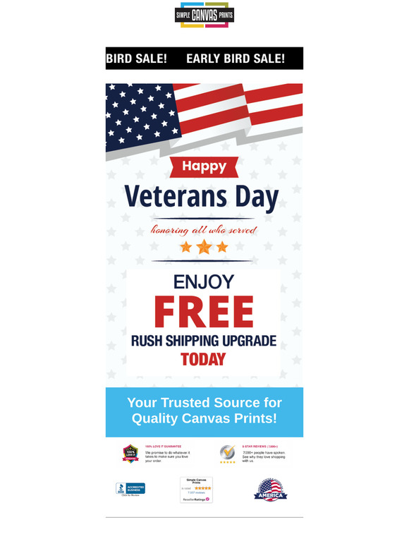 [Early Access] Veterans Day Sale - Free Rush...