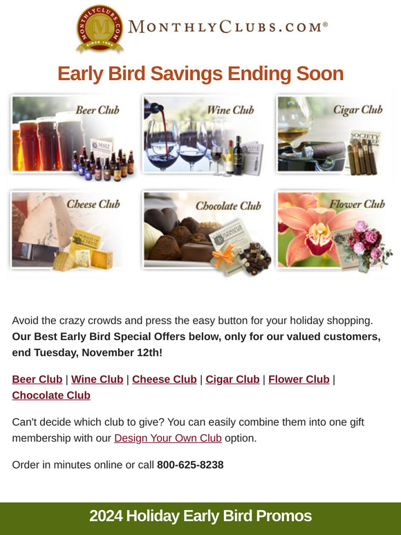 🍺 Early Holiday Savings - Ends Soon!