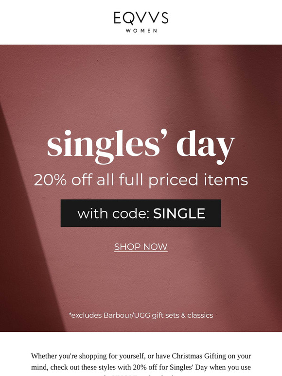 Get 20% off for Singles' Day