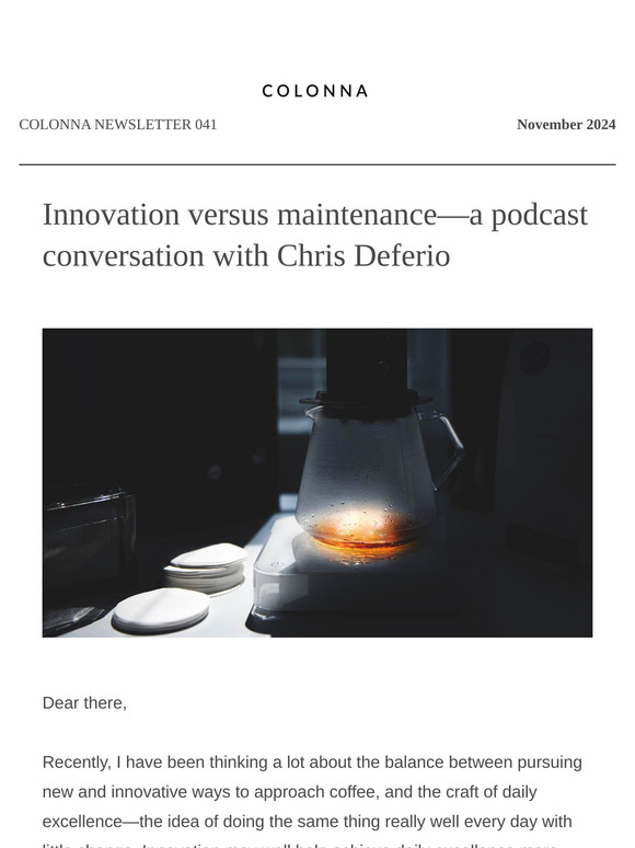 Innovation versus maintenance—a podcast conversation with Chris Deferio