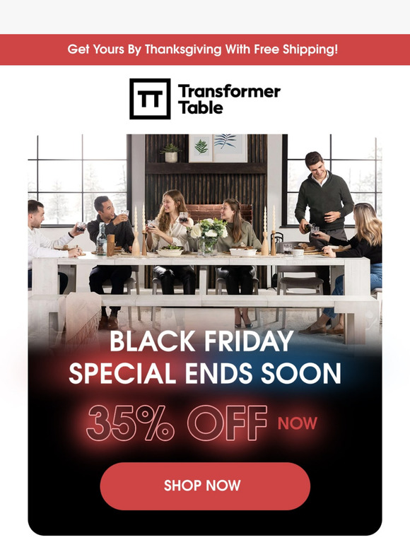 Transformer Table: Black Friday Sale Ends Soon! 35% OFF Now | Milled