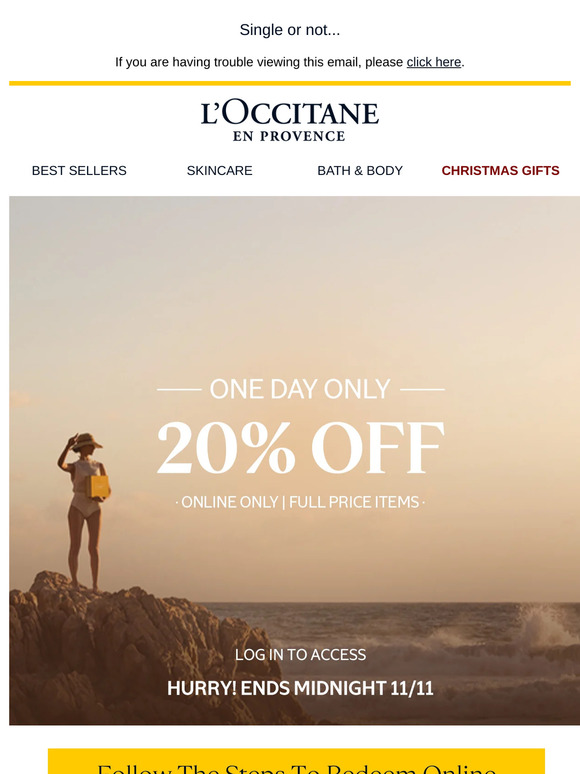 20% Off | Singles' Day | ENDS MIDNIGHT