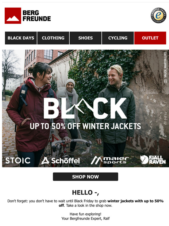 🧥 Now get a move on: Our winter jackets deals await | Black Outdoor Days