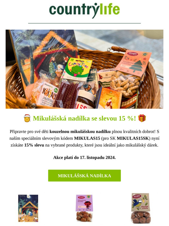 Mikulášská nadílka: sleva 15 % na vybrané produkty