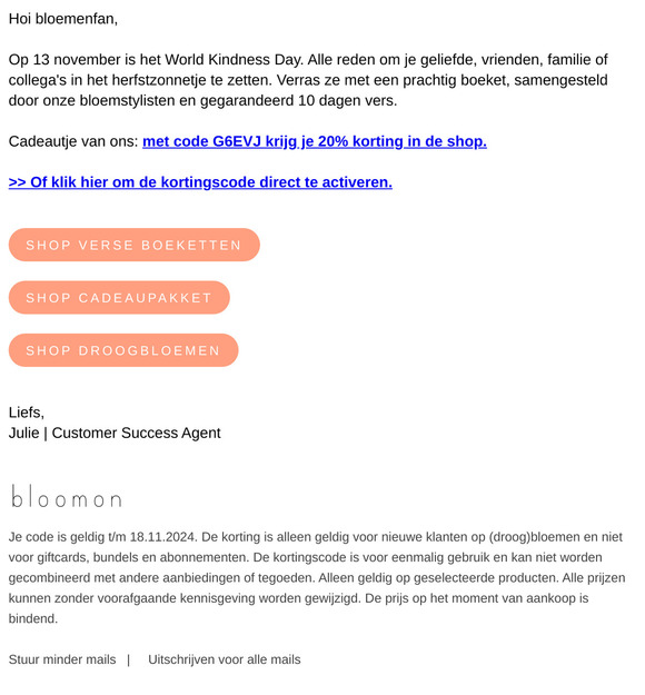 Zeg bedankt met een bloemetje