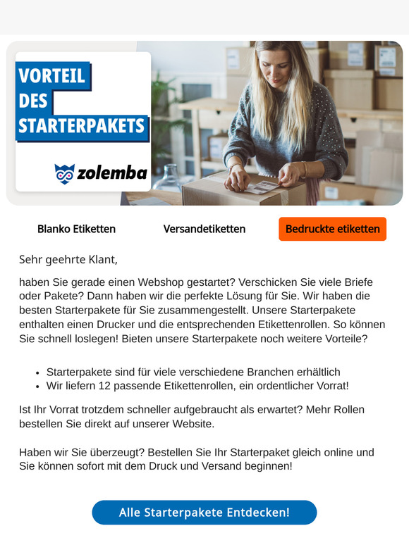 Sparen Sie Geld mit den Zolemba-Starterpaketen