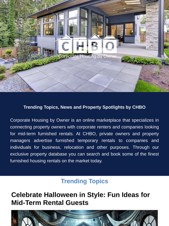 CHBO Midterm Rentals Newsletter