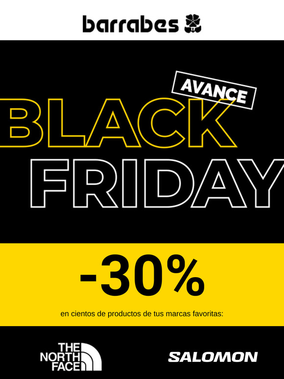 Avance Black Friday ¡30% en The North Face, Salomon y más!