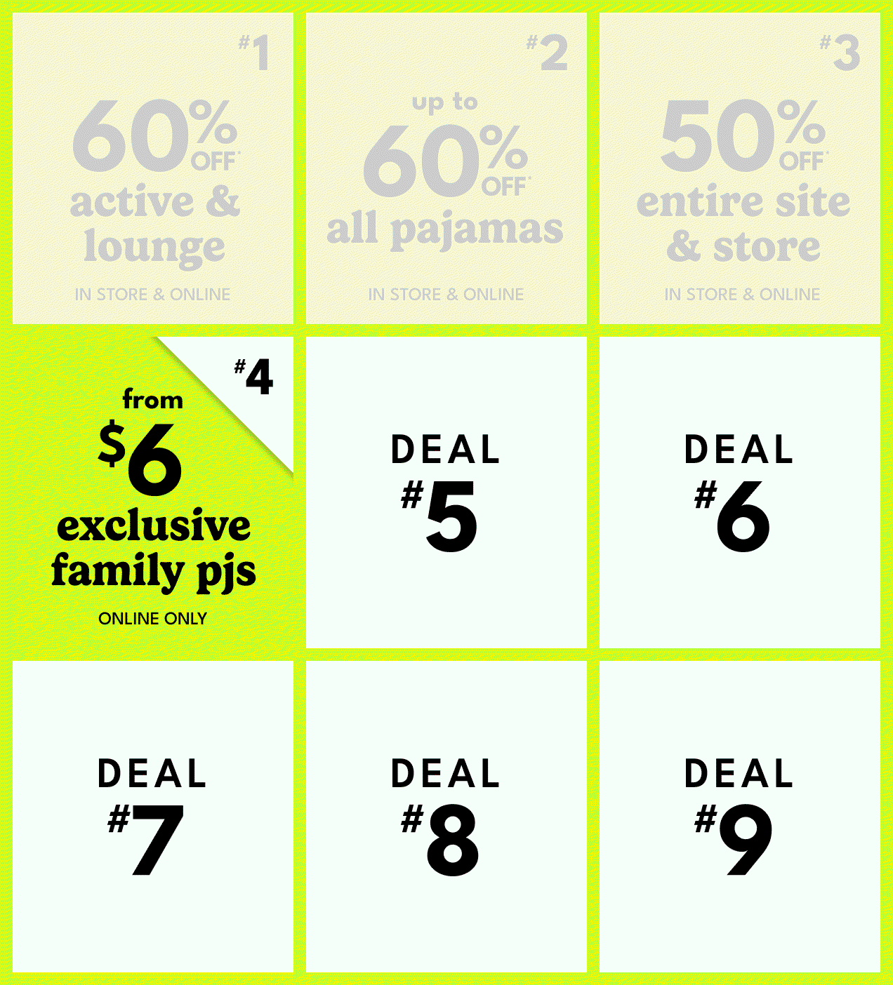 from $6 exclusive family pjs | online only