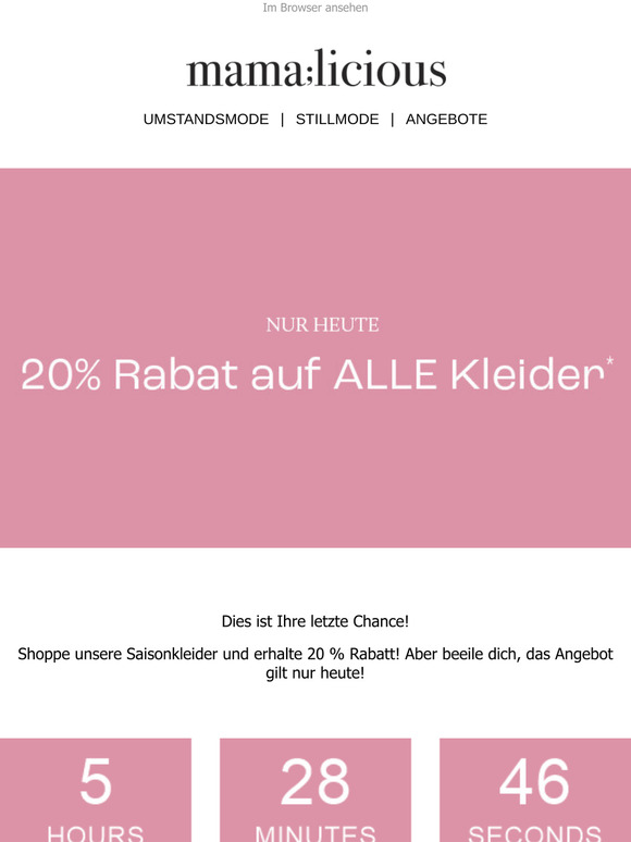 20% Rabatt auf ALLE Kleider 💗