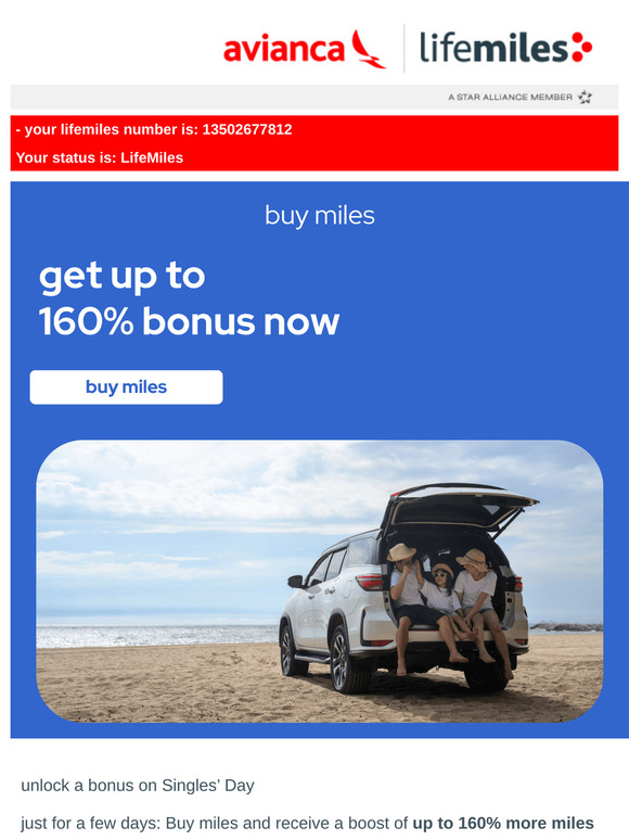 flash sale: get up to 160% extra miles!