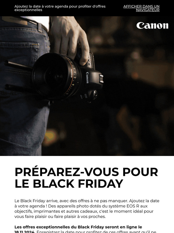⏲️ Le compte à rebours du Black Friday Canon est lancé, —