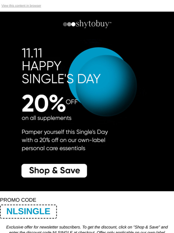 Single? Celebrate Single’s Day with 20% Off!
