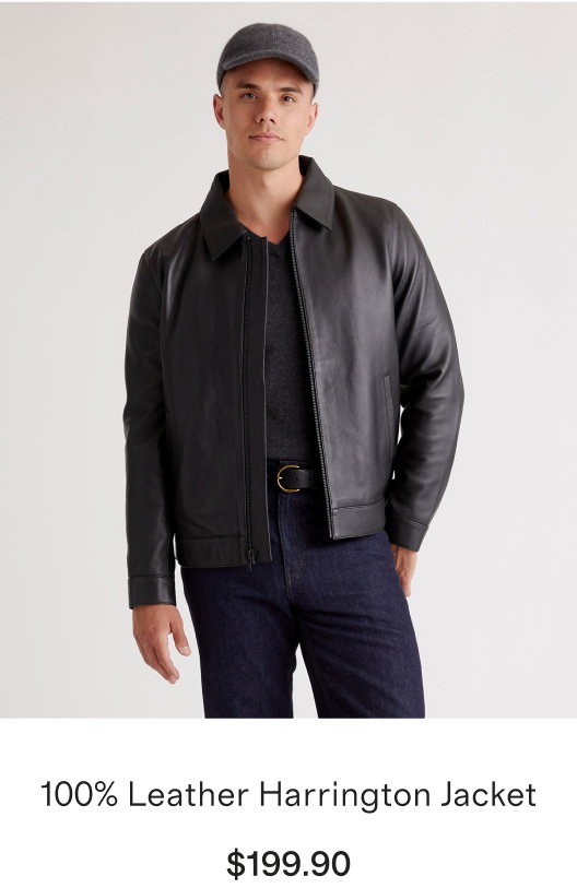 100% Leather Harrington Jacket