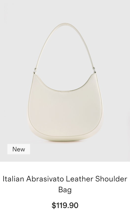 Italian Abrasivato Leather Shoulder Bag