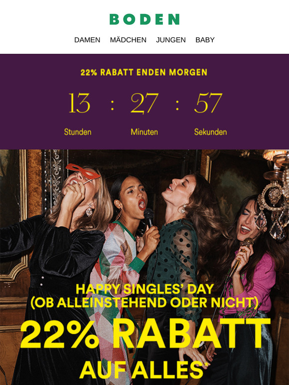 SCHNELL. 22% RABATT AUF ALLES