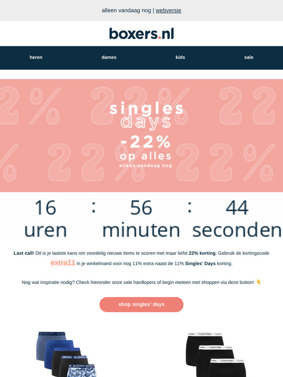 Singles' Days: 22% korting! ⚡