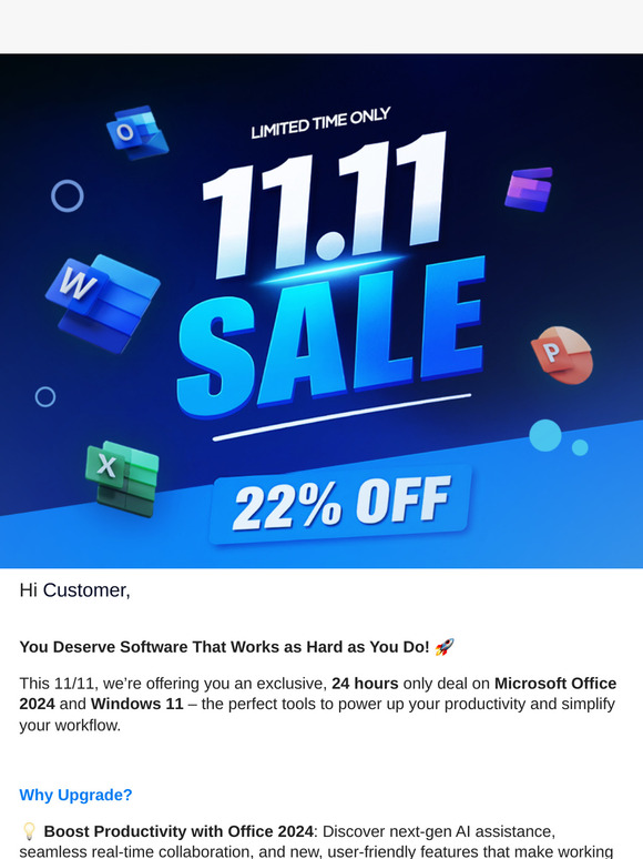 22% OFF - VIP 11/11 Discount!🔥