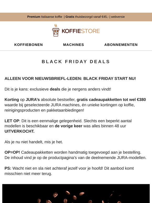 Black Friday begint nu 🖤