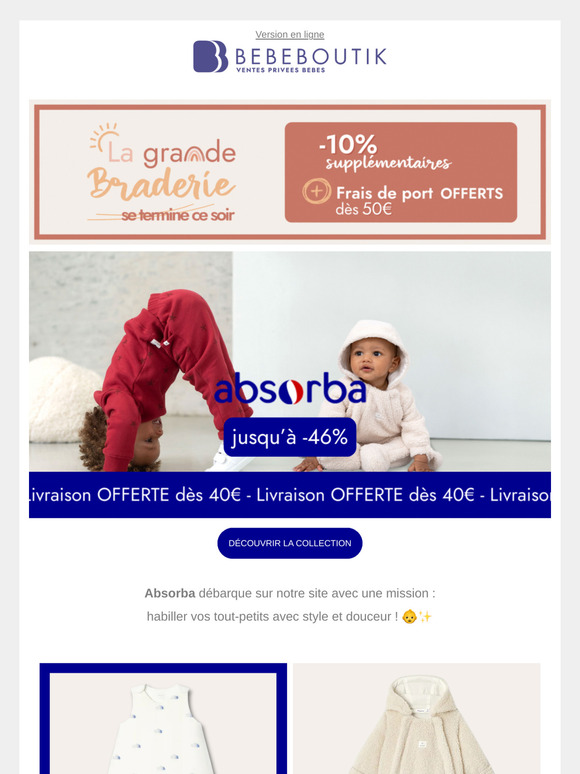 ABSORBA habille vos bout'choux 👶💕 livraison offerte dès 40€