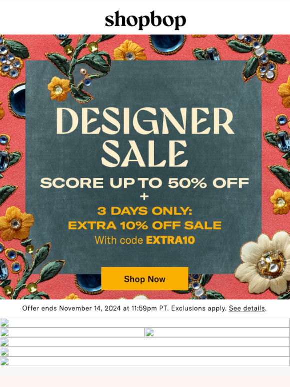 Designer Sale + extra 10% off