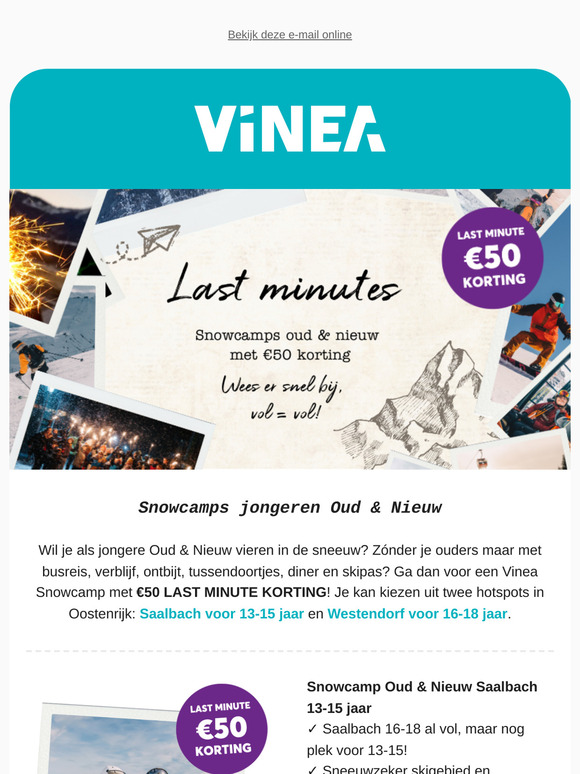 Snowcamps jongeren €50 korting