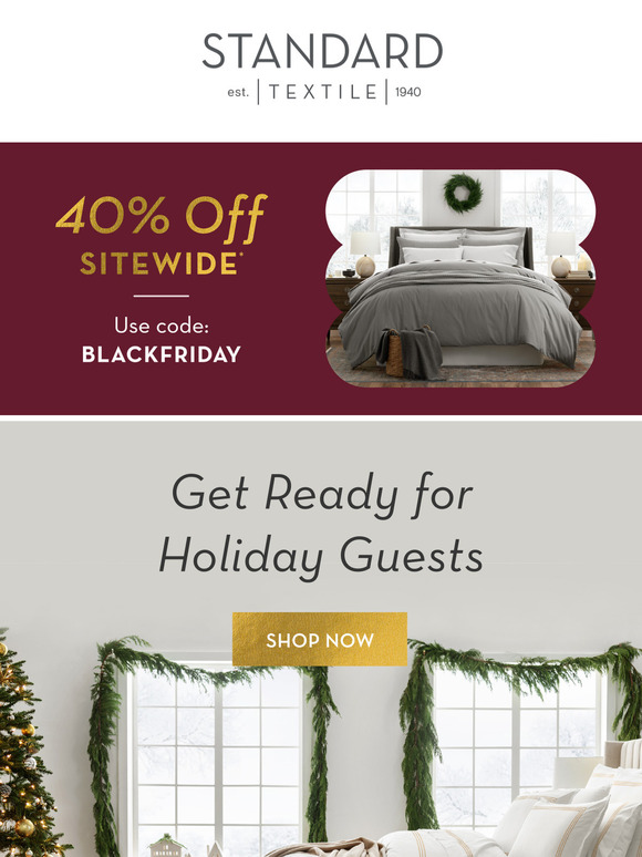 Get Guest-Ready: 40% Off Sitewide!