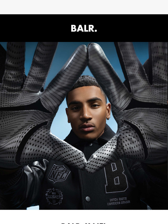 NFL x BALR. Relaxed Football Jersey Jet Black