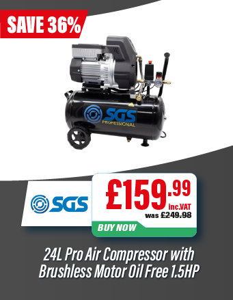 SGS 24L Pro Air Compressor with Brushless Motor Oil Free 1.5HP