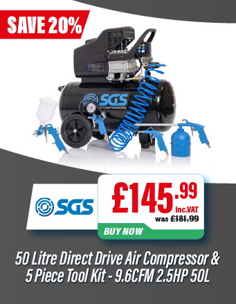 SGS 50 Litre Direct Drive Air Compressor & 5 Piece Tool Kit