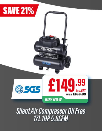 SGS Silent Air Compressor Oil Free 17L 1HP 5.6CFM