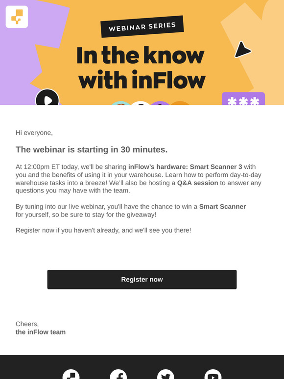 Webinar Starting Soon! inFlow Smart Scanner 3 with Matt