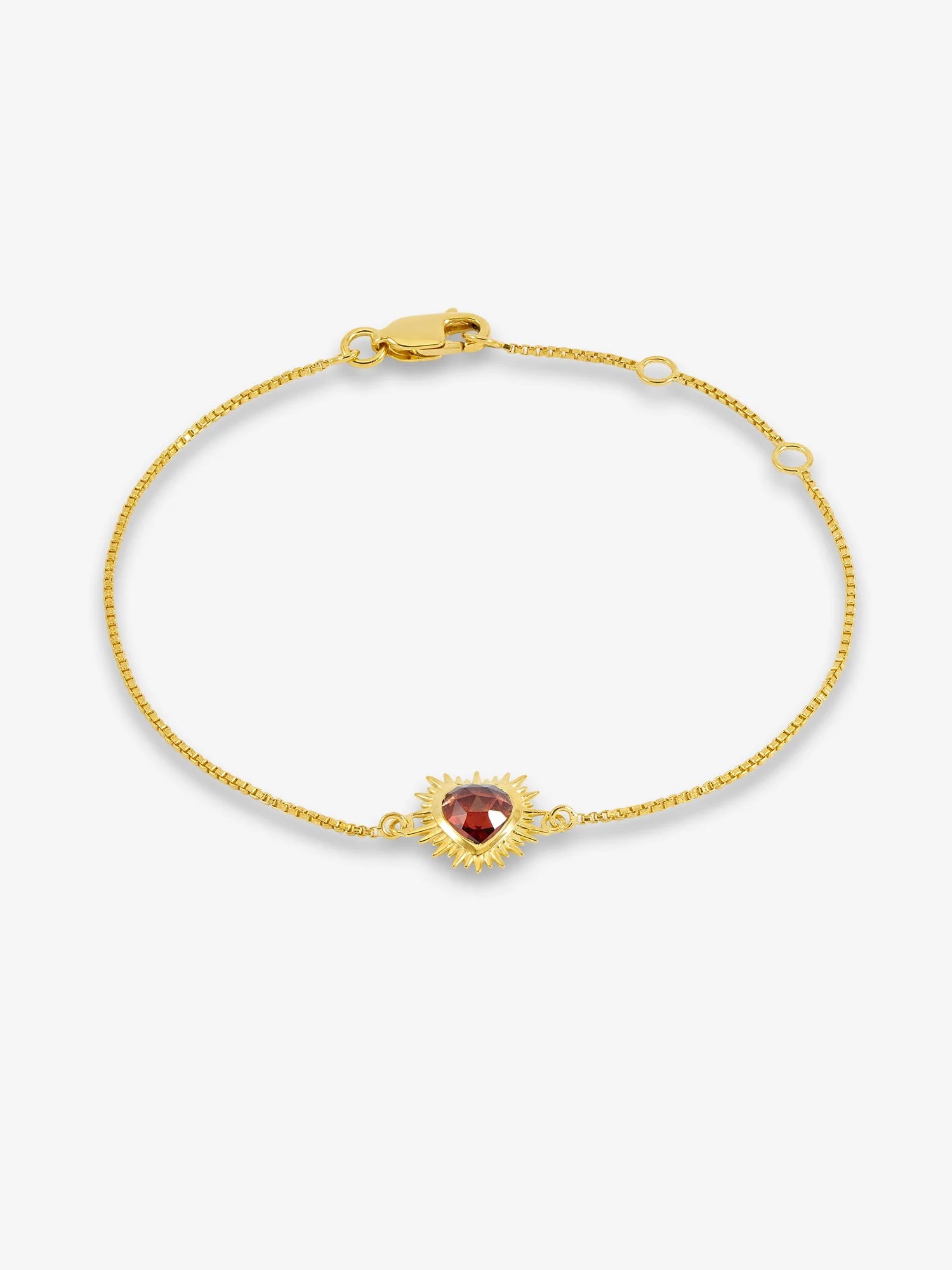 Electric Love Garnet Heart Bracelet