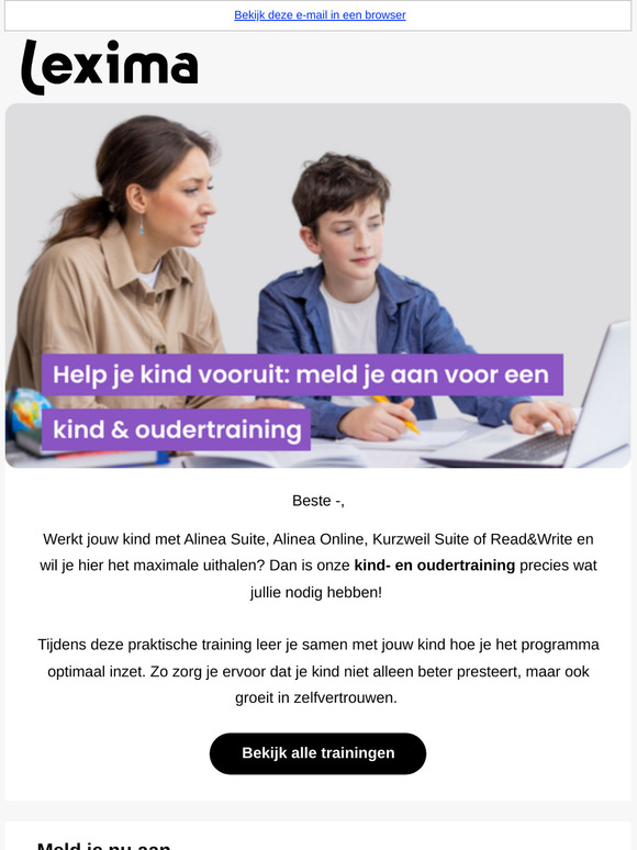 Meld je aan voor een kind- en oudertraining voor compenserende software!
