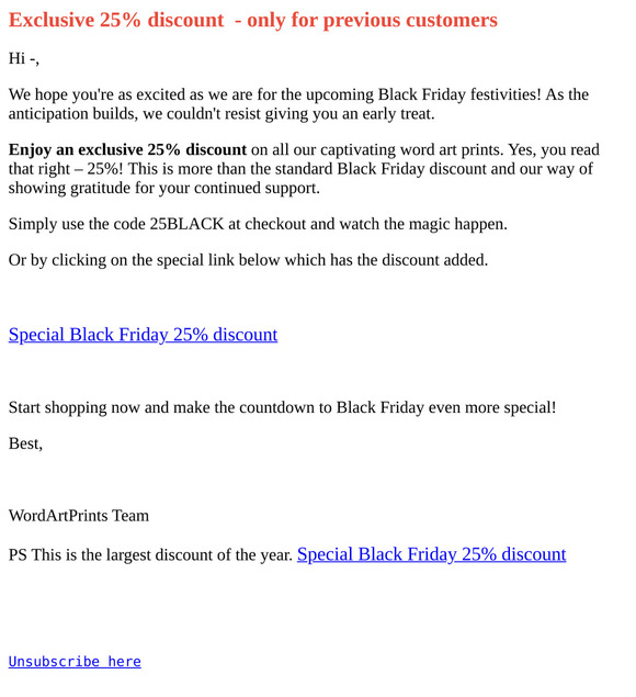 —, Countdown to Black Friday – Unlock Your 25% Discount!