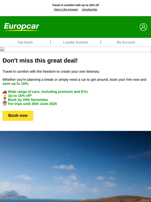 —, get up to 15% off UK car hire 🚗