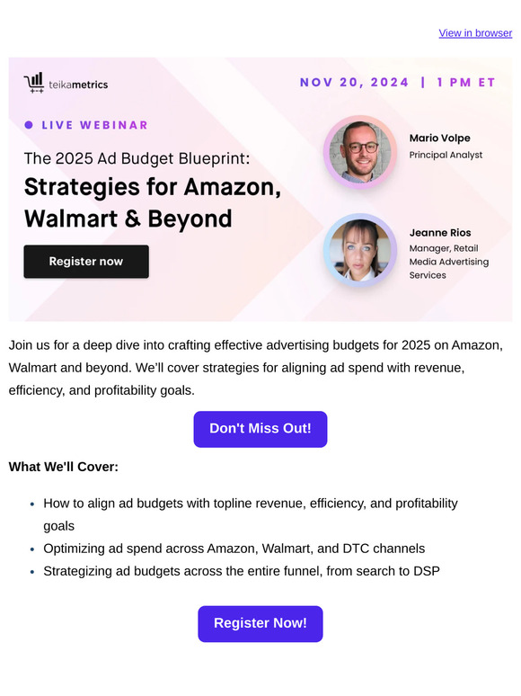 Trying to figure out your 2025 Ad Budget? Register for our webinar!