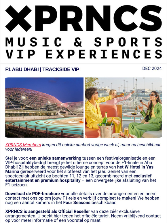 Zéér exclusief VIP Arrangement F1 Abu Dhabi