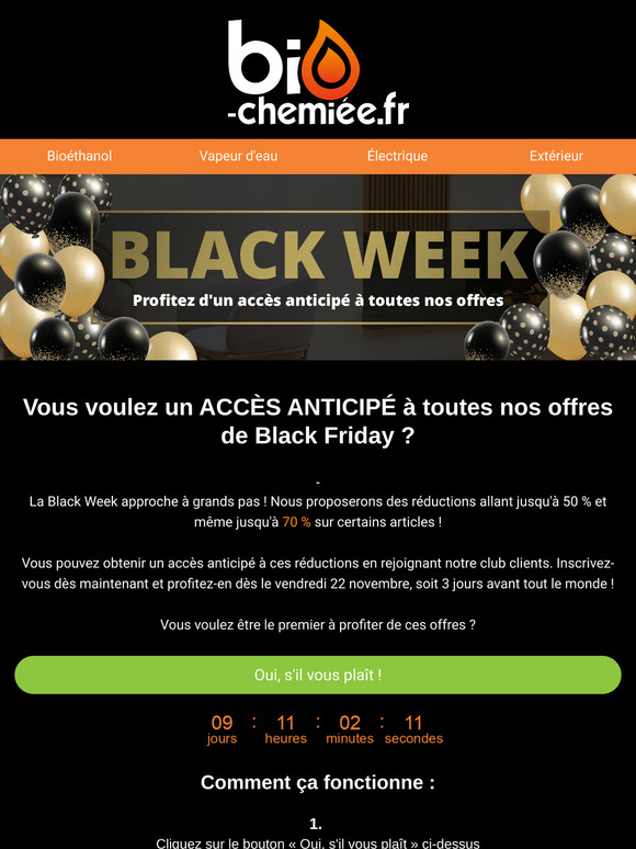 Envie d’un accès anticipé à nos réductions du Black Friday ? 🔥🖤
