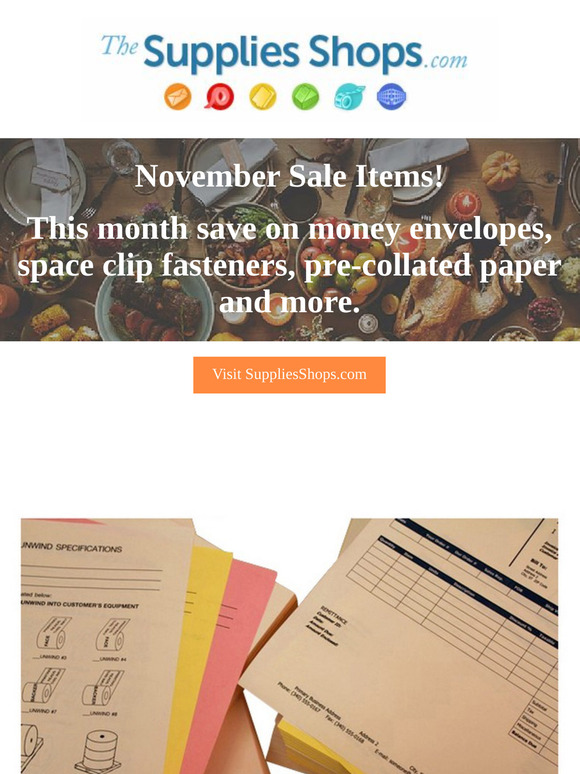 The Supplies Shops November Sale Items.