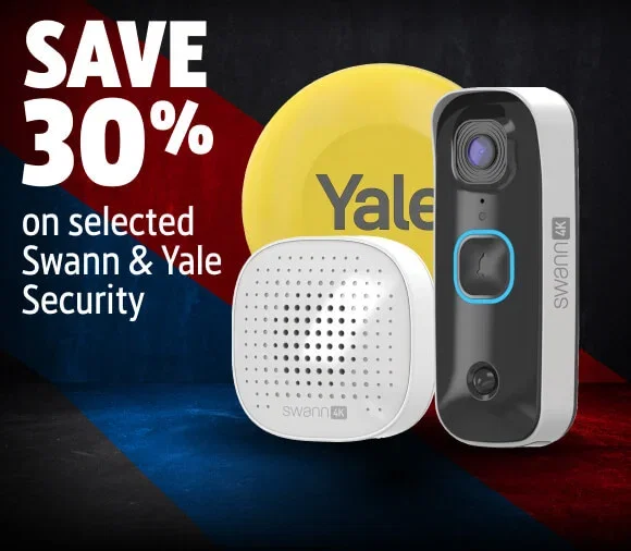 save 30% on selected swann and yale security.<br>use code: security
