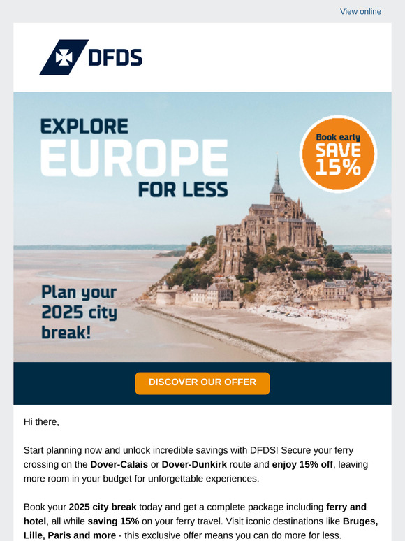 Get 15% Off - More adventure in Europe for less!