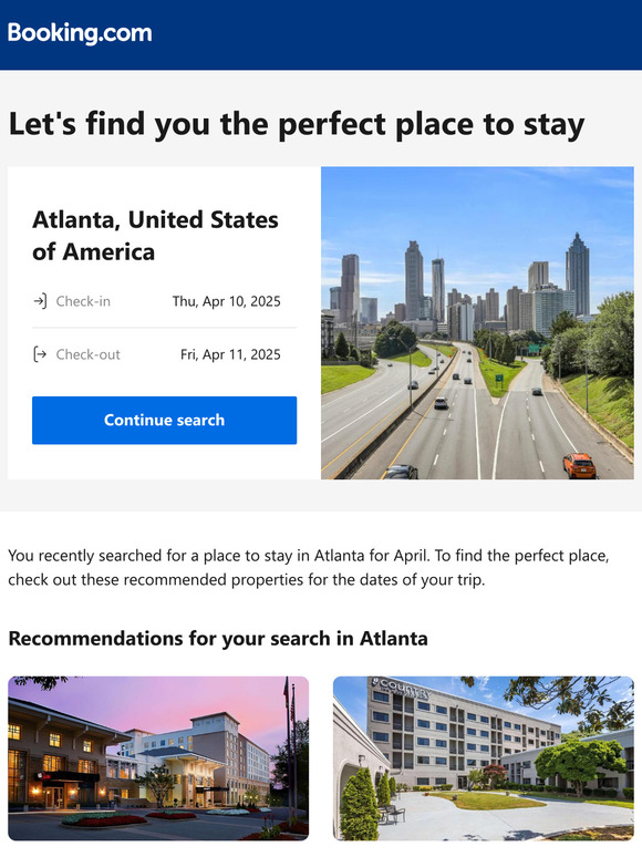 Choose a property in Atlanta – starting from $68