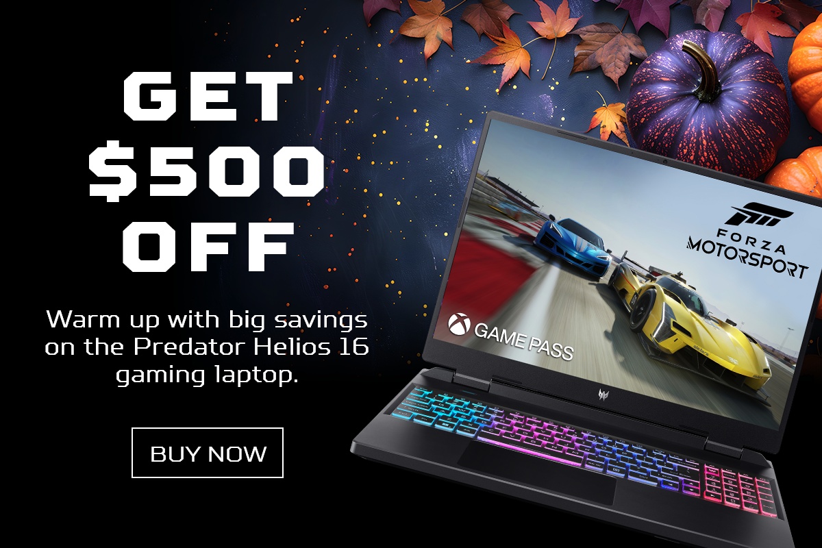 Get $500 off a Predator Helios 16 Gaming Laptop