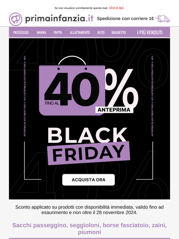 Black Friday in anticipo! Sconti fino al -40%